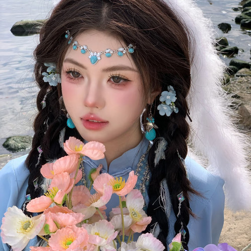 波西米亚风流苏松石额头链