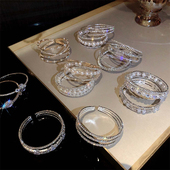 轻奢气质镶钻仿珍珠手链夏季 双层手环 小众精致高级感闺蜜手镯时尚