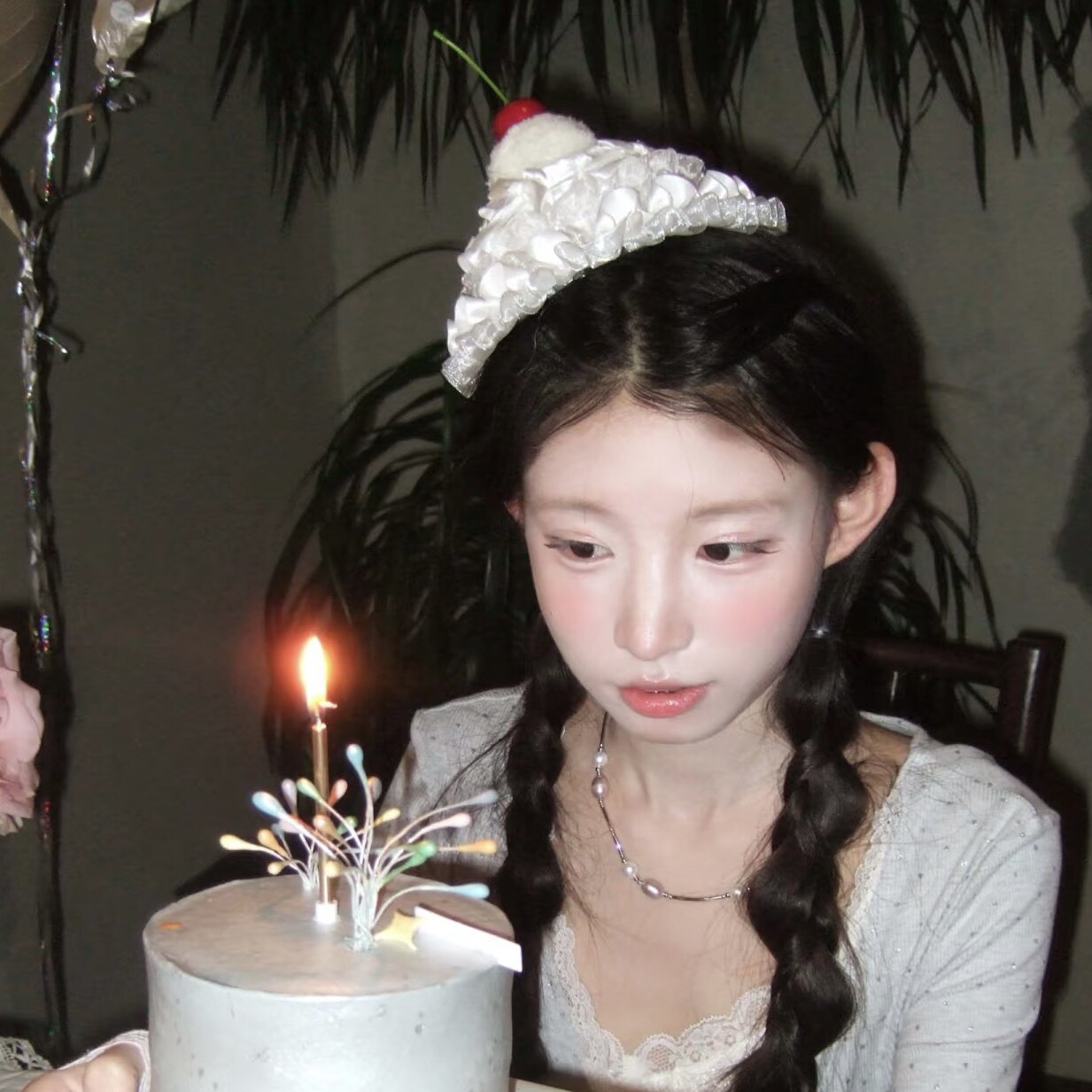 可爱生日蛋糕帽发夹女樱桃蕾丝小礼帽顶夹派对聚会氛围感拍照发饰