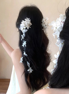 新中式古风仿真铃兰花朵发夹女