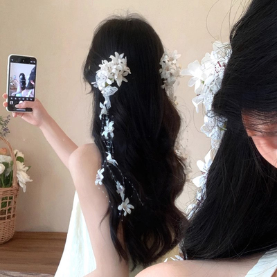 新中式古风仿真铃兰花朵发夹女