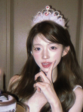 韩系ins羽毛皇冠发箍甜美生日派对拍照道具头箍可爱公主发卡发饰