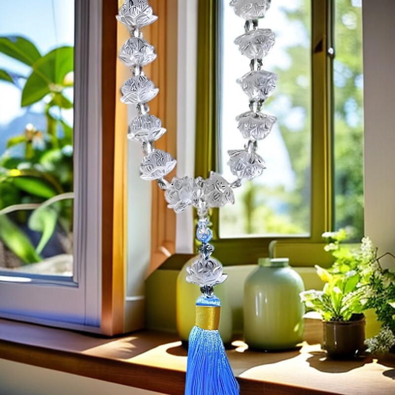 天然水晶莲花手持手串