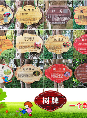 厂家直销花草牌定制亚克力树牌定做植物标识牌树木介绍挂牌提示牌