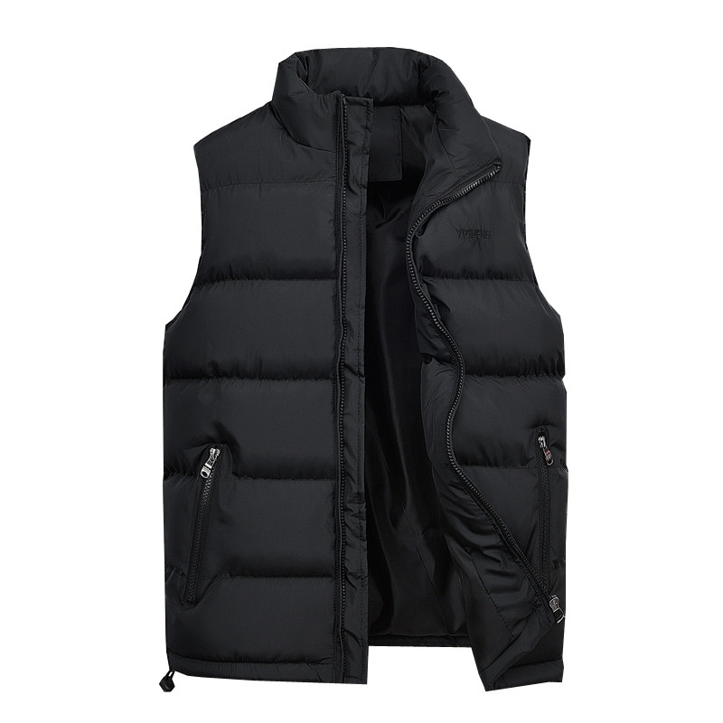 VEST MENS AUTUMN AND WINTER KOREAN VERSION OF THE WARM DOWN COTTON YOUTH VEST MENS THICK VEST JACKET MIDDLE-AGED LARGE SIZE VEST