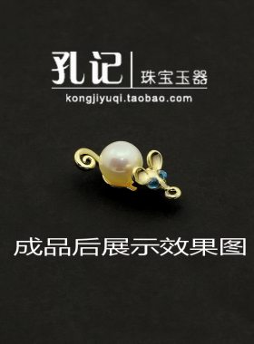 挂件孔记铜镀金DIY饰品项链吊坠