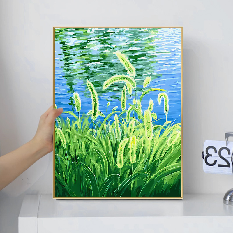 十字绣2023新款小草客厅手工diy自己绣线绣简单小幅手工刺绣2024