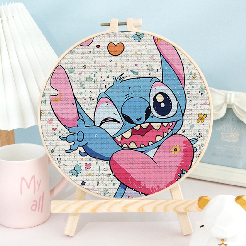史迪仔十字绣2024年新款线绣客厅卧室卡通简单小件自己绣2023刺绣