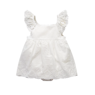 婴儿公主裙女宝宝哈衣裙百日宴满月周岁礼服可爱超萌吊带包屁裙子