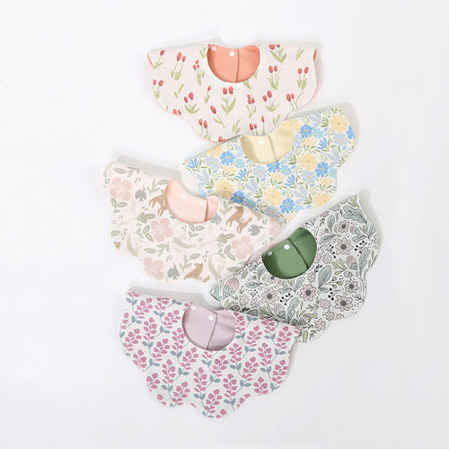 婴儿口水巾纯棉防水围嘴男女宝宝防吐奶围兜四季透气新生儿口水兜