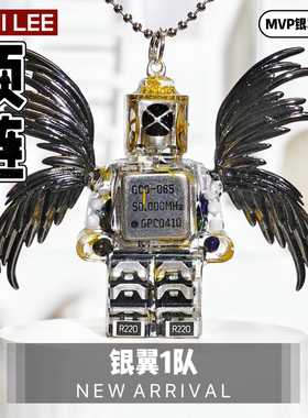 李加奇KAKEILEE原创朋克风时尚酷炫机器人银翼天使潮玩小众项链