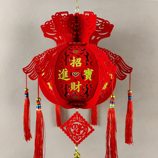 春节装饰灯笼过年新年客厅电视墙挂饰商场美容院店面吊顶高档挂件