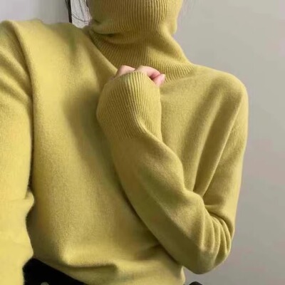 韩系彩点高领羊毛针织衫打底毛衣
