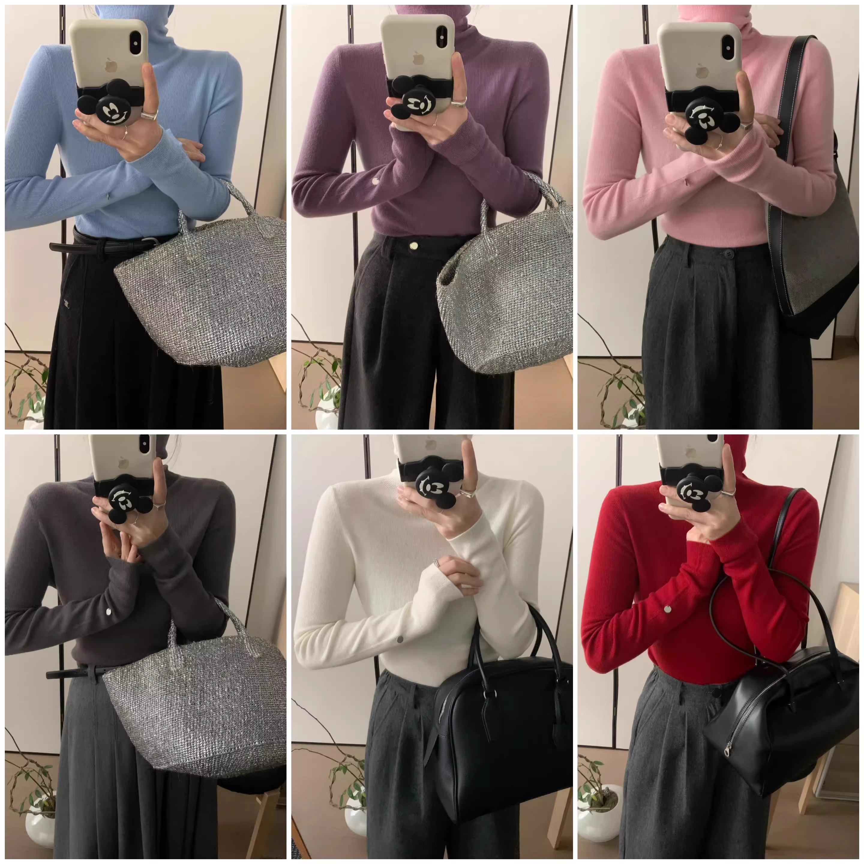 冬季柔软高领羊毛针织衫打底衫女