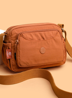 牛津布单肩斜挎包女士2025春夏新款休闲时尚尼龙化妆包帆布妈妈包