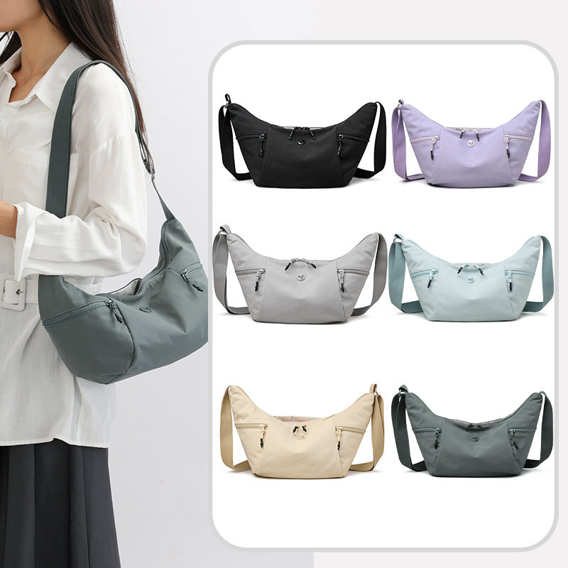 慵懒风时尚月牙饺子包2025新款春夏季防水牛津布包休闲单肩斜挎包,箱包皮具/热销女包/男包,小方包,淘宝优惠券,粉丝福利购,淘宝优惠卷