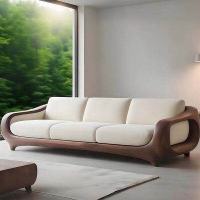 新中式北美黑胡桃实木沙发