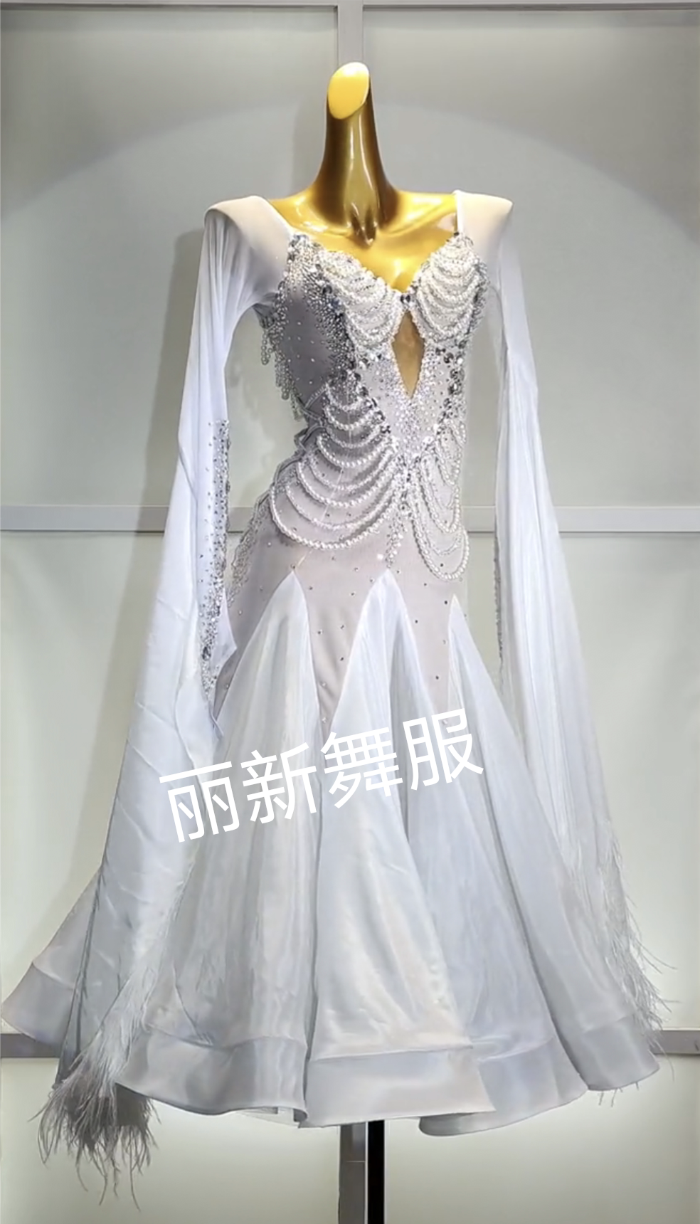 高档摩登舞裙新款国标舞比赛连衣裙大摆交谊舞演出表演服华尔兹裙