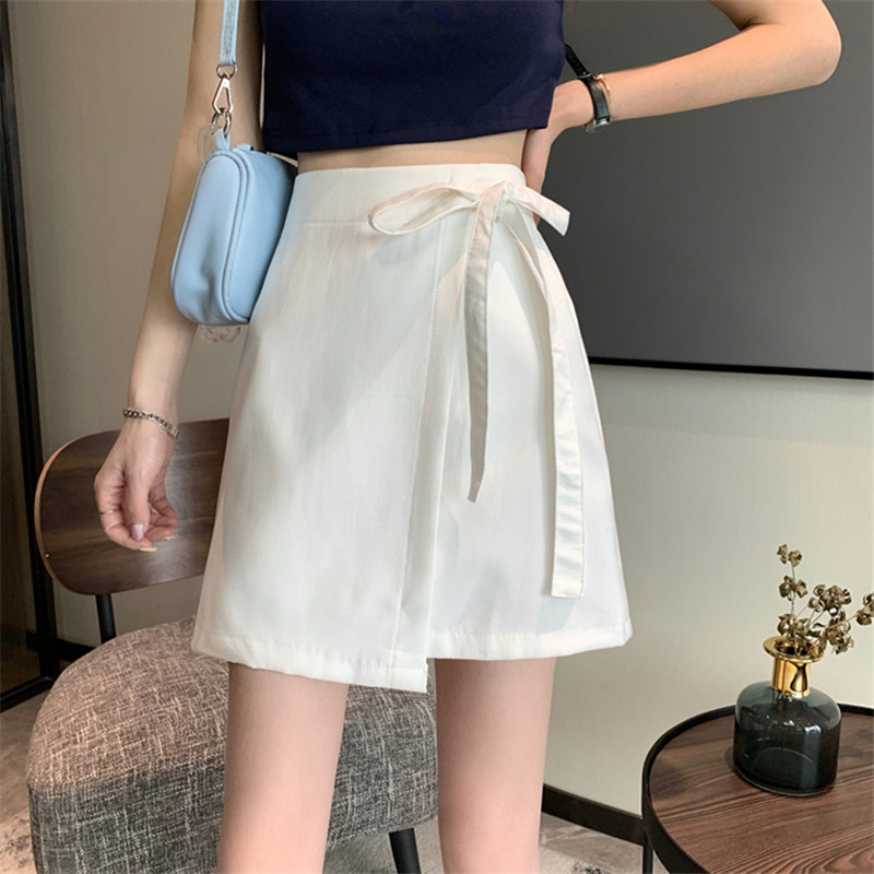 Real price Korean high waist cover over show thin fashion versatile bandage solid short skirt skirt skirt