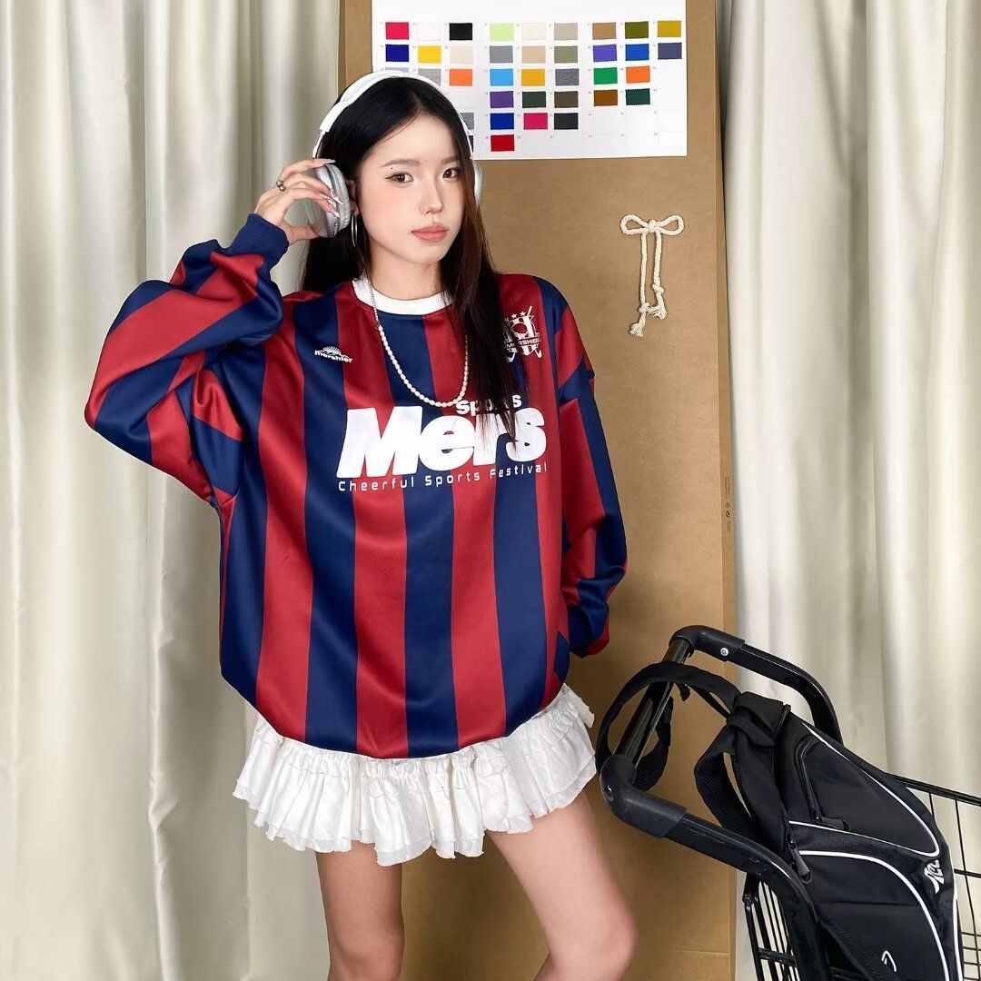 2024男长袖t恤秋季打底衫长袖纯棉秋季港风印花宽松潮流上衣