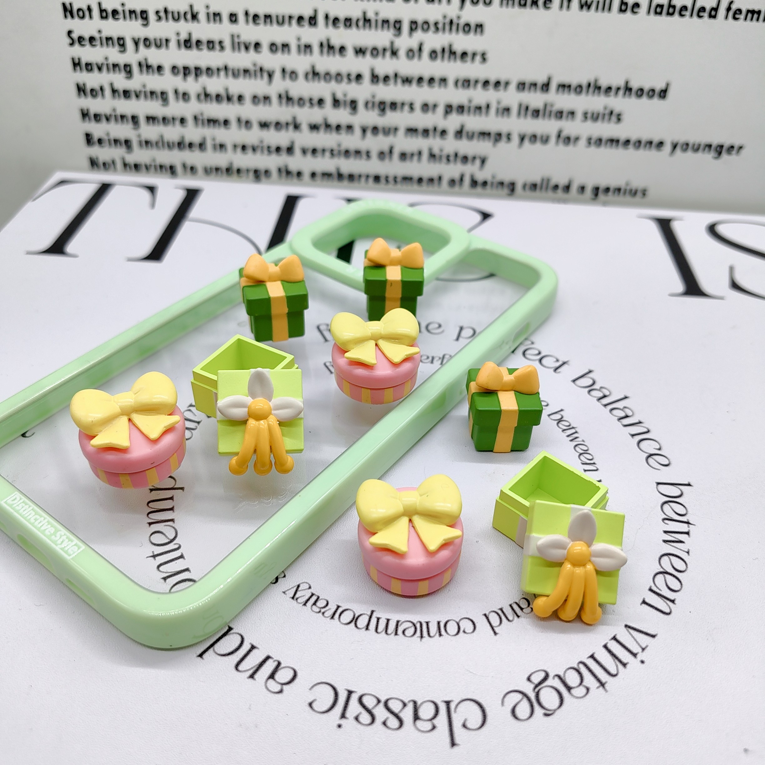 散货 绿色礼物盒子 圣诞风质感好 DIY奶油胶滴胶配件 微景观摆件