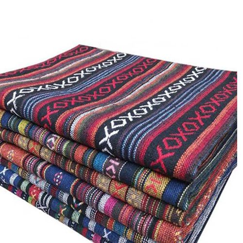 云南丽江条纹棉麻咖啡馆门帘布料