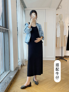 针织背心吊带裙长季 孕妇春装 中款 打底大码 连衣裙子初女春秋680771