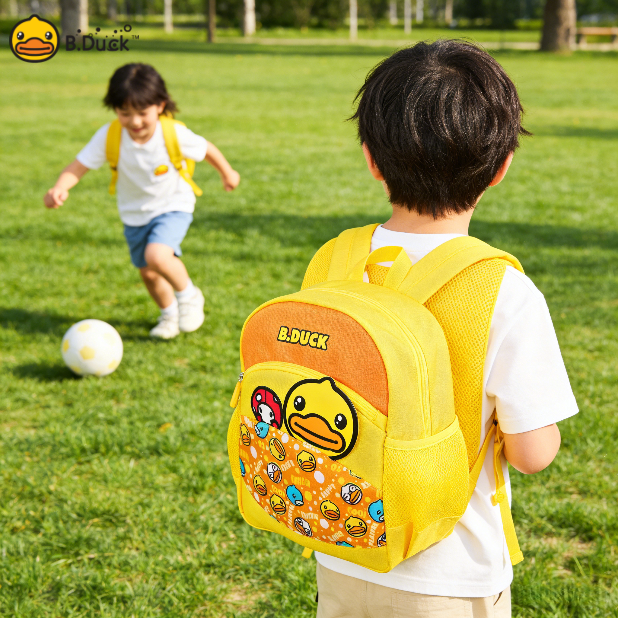 B.Duck小黄鸭儿童背包可爱卡通宝宝出行便携轻盈书包玩具大容量 - B D小黄鸭 潮品一店出品