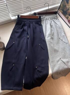 20C春款 儿童运动裤男女童裤子长裤弯刀裤直筒卫裤 120-170