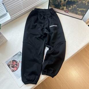 一体绒秋冬宽松百搭加厚跑步爬山户外加绒复合摇粒绒卫裤长裤子