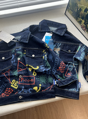 男孩童装牛仔秋装衬衫口袋牛仔夹克学生薄衬衣上衣外套110-150