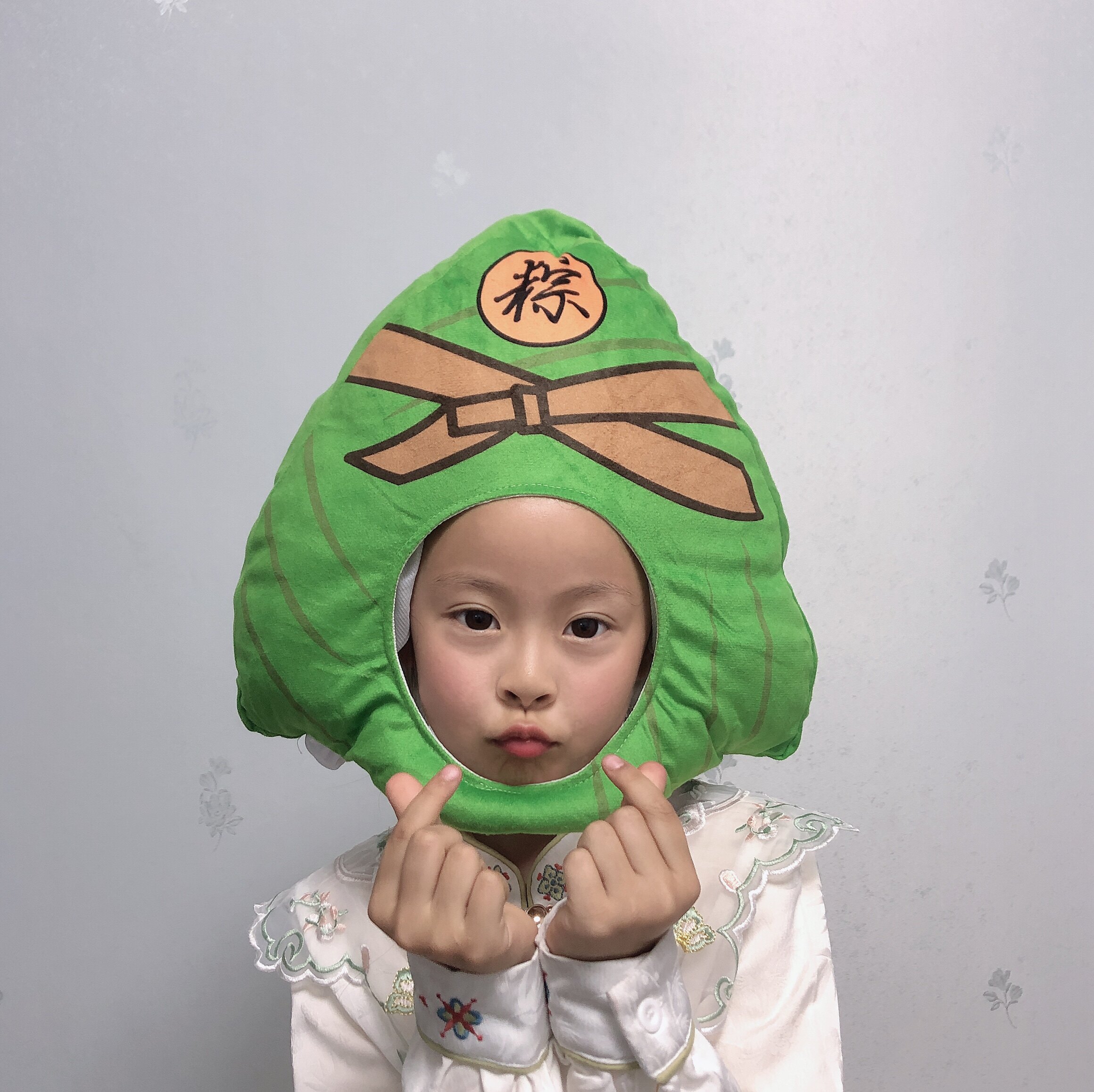 可爱搞怪儿童学生端午节学校表演粽子头套帽子拍照节日出游道具