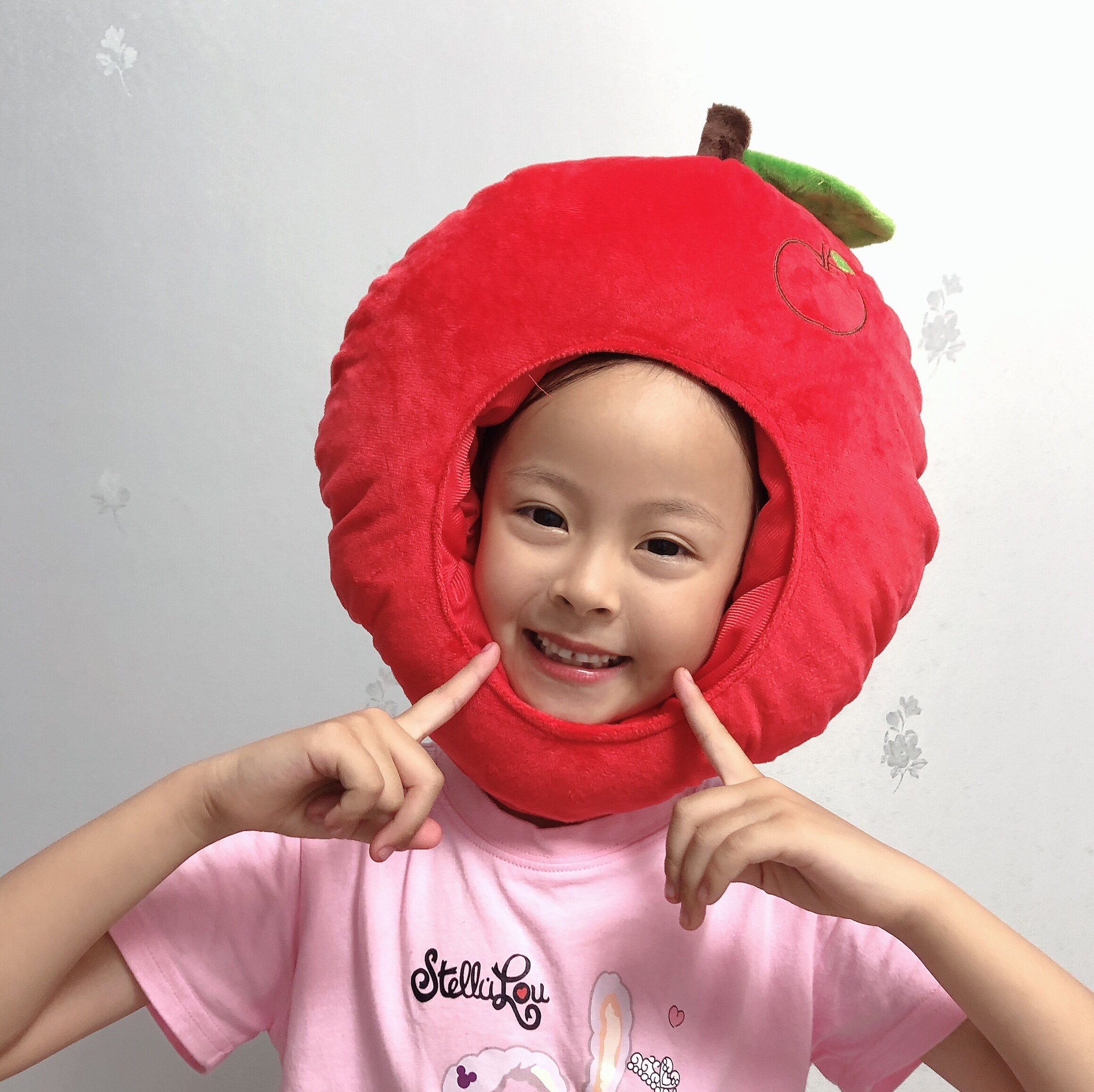 可爱卡通少女心ins水果苹果头套帽子平安夜圣诞节拍照儿童保暖