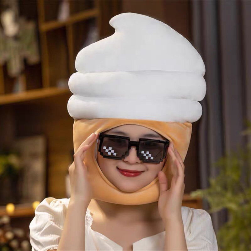 可爱搞怪卡通毛绒冰淇淋甜筒头套帽子拍照表演礼物摄影宣传道具,服饰配件/皮带/帽子/围巾,帽子,淘宝优惠券,粉丝福利购,淘宝优惠卷