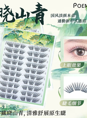 晓山青单簇薄片轻盈假睫毛