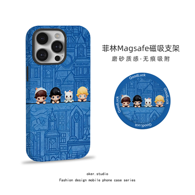 适用苹果17promax手机壳dimoo磁吸iPhone16pro女款15新款12简约风网红迪莫卡通可爱14硅胶13支架11pm保护套潮
