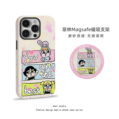 适用苹果17promax手机壳CRYBABY磁吸iPhone16pro女款15新款12飞天女警哭娃可爱少女风14硅胶13支架11pm保护套