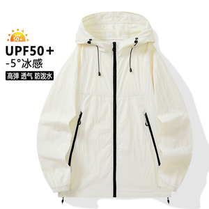 GENIOLAMODE夏季轻薄款防晒衣男UPF50+冰丝速干户外山系冲锋外套图片