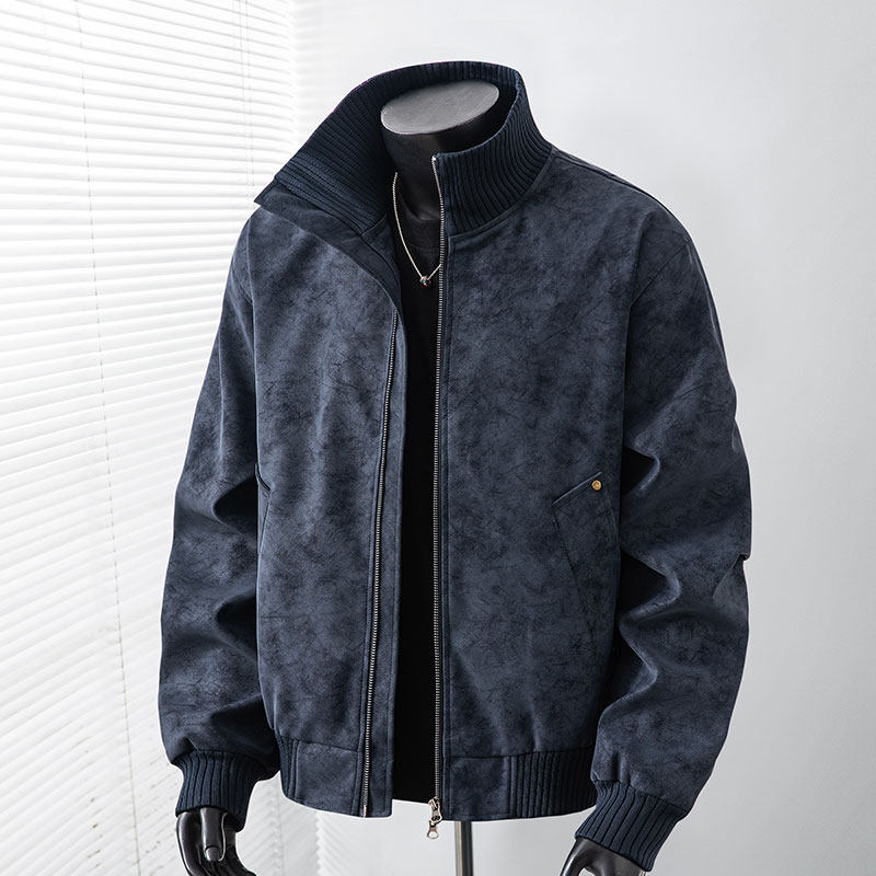 得物复古底特律休闲皮夹克飞行服皮衣男防外套26183特P60,男装夹克,电商A010