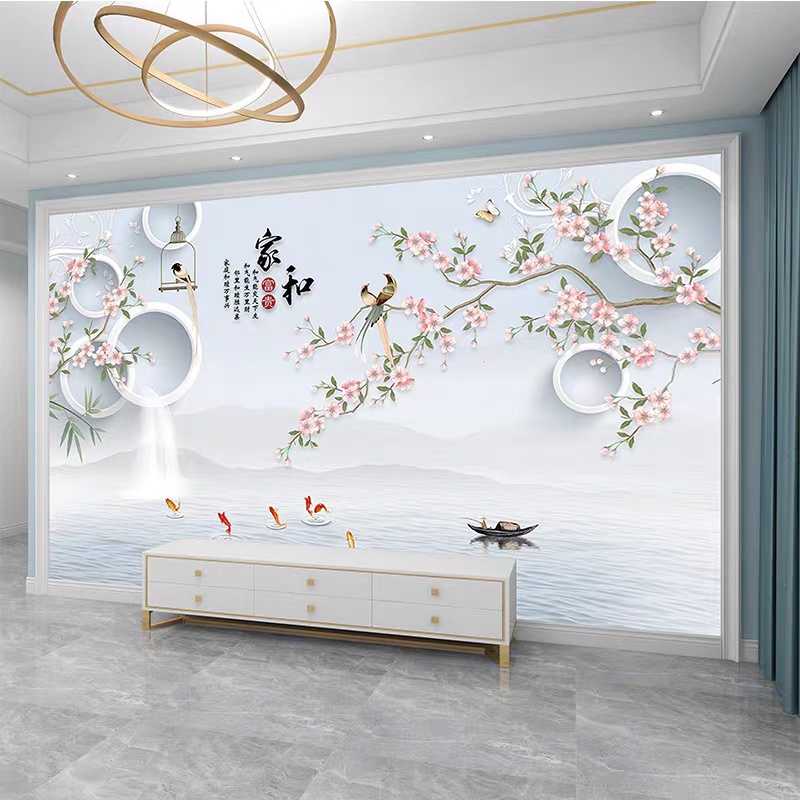 定制壁画客厅沙发电视家和背景墙壁纸3D8D立体浮雕壁布