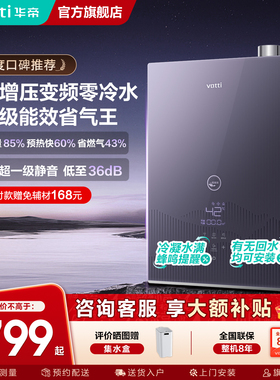 华帝燃气热水器一级能效水伺服恒温零冷水家用官方旗舰店正品253M