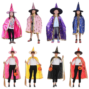 万圣节披风装扮服装舞会演出斗篷巫婆南瓜魔法师