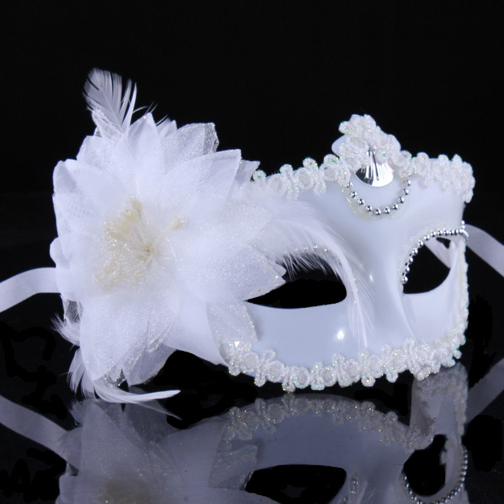 林芳 30g舞会表演面具，彩绘面具，威尼斯面具，贝壳侧羽毛面具