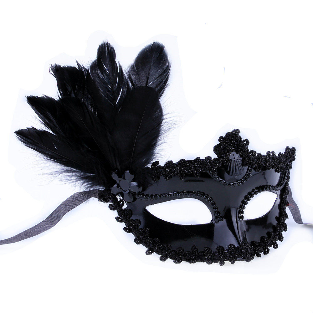 林芳 30g舞会表演面具，彩绘面具，威尼斯面具，贝壳侧羽毛面具