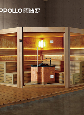 阿波罗 樟子松文化石桑拿炉多功能防爆灯砖石形大桑拿房SA-3301