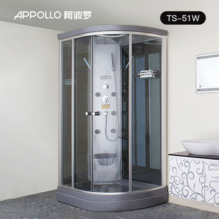 appollo阿波罗淋浴房体式 家用浴室弧扇形移门玻璃干湿分离TS 51W