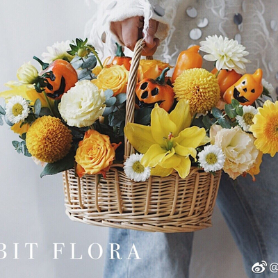 插花小花篮花艺手提花盆撒花瓣