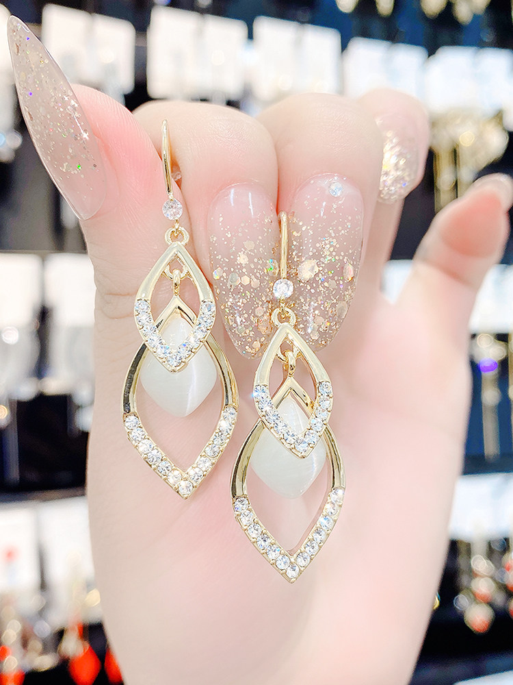 菱形猫眼石耳环2025年新款百搭耳饰925银针防过敏耳坠高端大气潮,饰品/流行首饰/时尚饰品新,耳环,淘宝优惠券,粉丝福利购,淘宝优惠卷