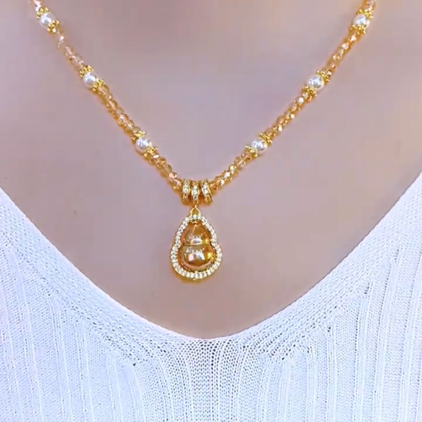 网红爆款福禄金色葫芦锁骨链百搭