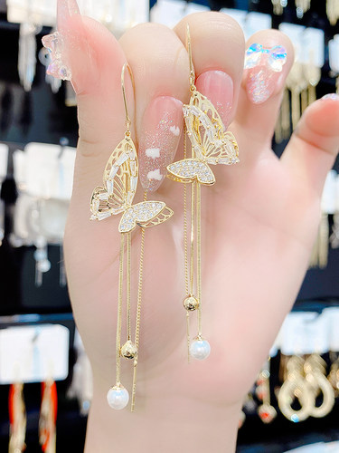 珍珠耳环2024新款流苏耳线耳饰